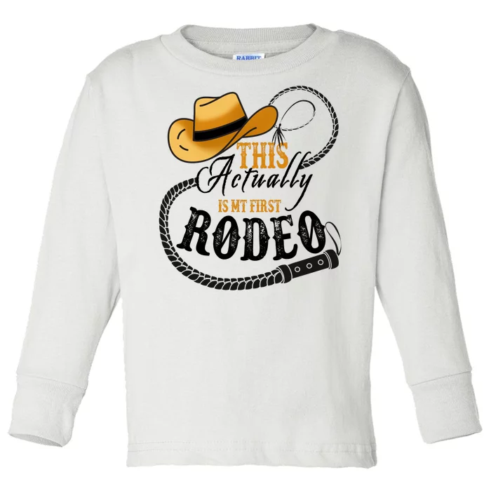 Cowboy Barn Bull Rider Rodeo First Rodeo Toddler Long Sleeve Shirt