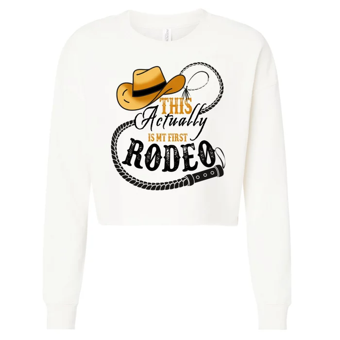 Cowboy Barn Bull Rider Rodeo First Rodeo Cropped Pullover Crew