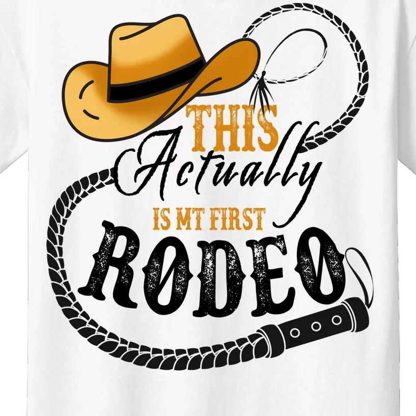 Cowboy Barn Bull Rider Rodeo First Rodeo Kids T-Shirt