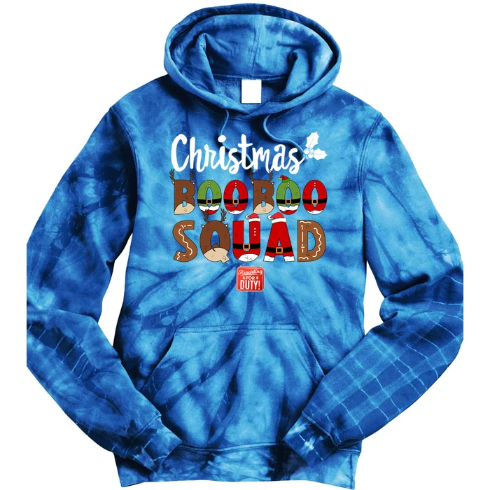 Christmas Boo Boo Squad Er Nurse Team Pediatric Nicu Icu Cool Gift Tie Dye Hoodie