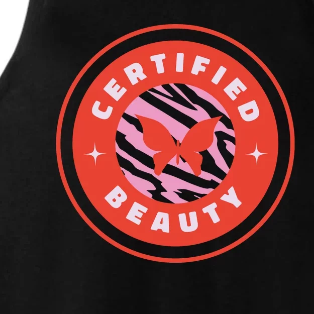 Certified Beauty Butterfly Cute Gift Ladies Tri-Blend Wicking Tank