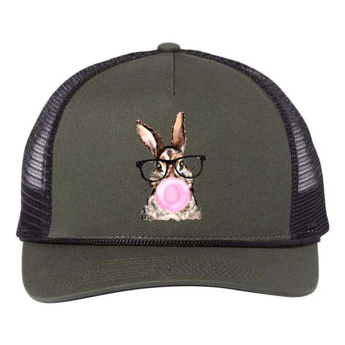 Cute Bubblegum Bunny Gift Retro Rope Trucker Hat Cap