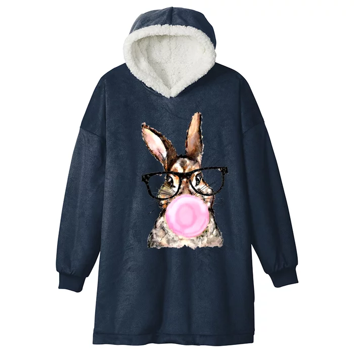 Cute Bubblegum Bunny Gift Hooded Wearable Blanket