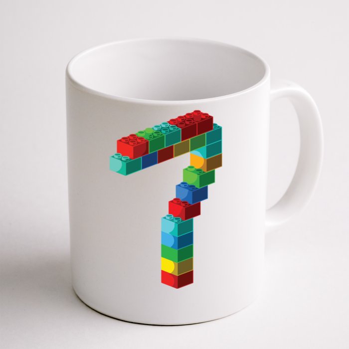 Cute Block Building 7th Birthday Gift 7 Years Old Boy Girl Front & Back Coffee Mug