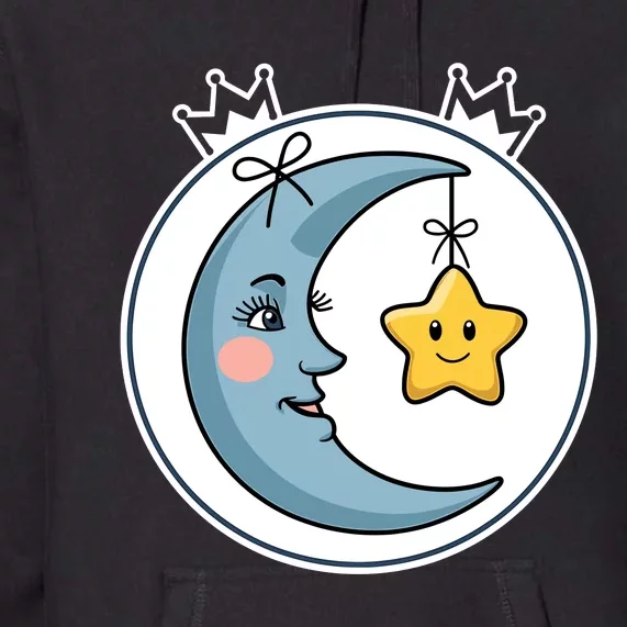 Cute Bedtime Bear Moon Star Premium Hoodie