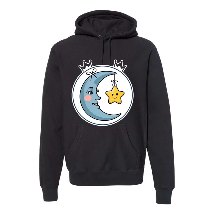 Cute Bedtime Bear Moon Star Premium Hoodie