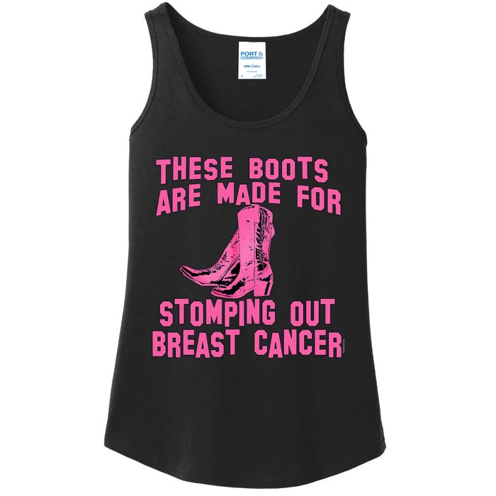 Cowboy Boots Breast Cancer Ladies Essential Tank