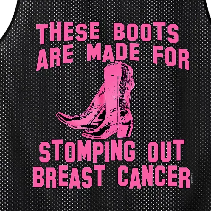 Cowboy Boots Breast Cancer Mesh Reversible Basketball Jersey Tank