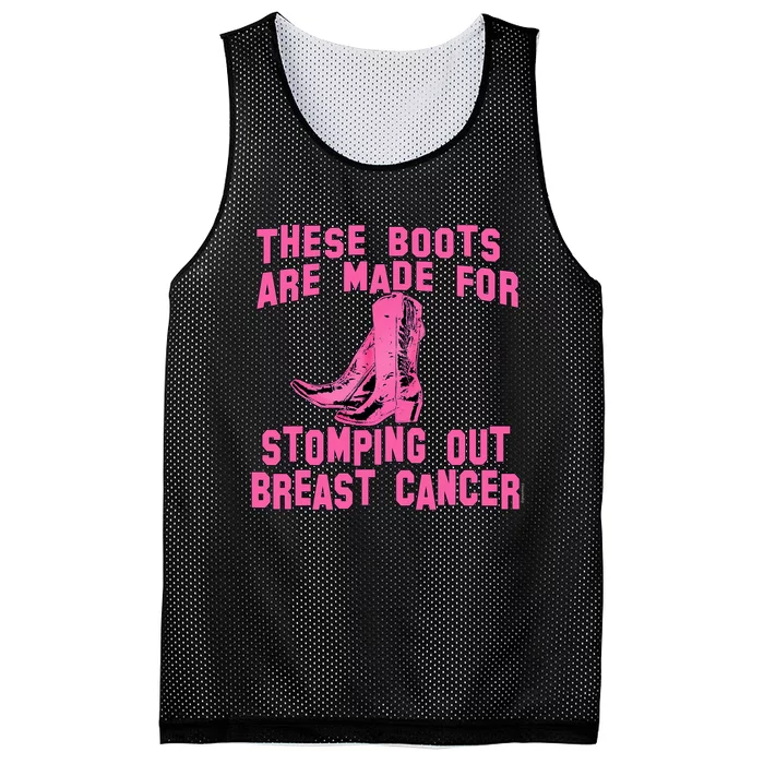 Cowboy Boots Breast Cancer Mesh Reversible Basketball Jersey Tank