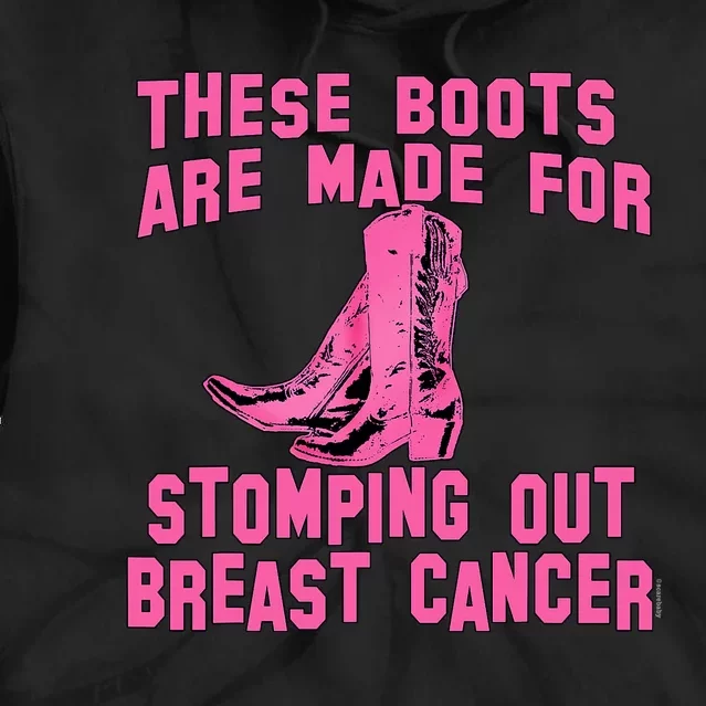 Cowboy Boots Breast Cancer Tie Dye Hoodie