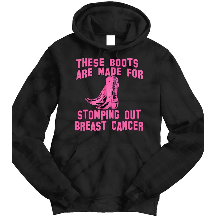 Cowboy Boots Breast Cancer Tie Dye Hoodie