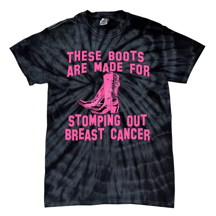 Cowboy Boots Breast Cancer Tie-Dye T-Shirt