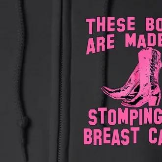 Cowboy Boots Breast Cancer Full Zip Hoodie