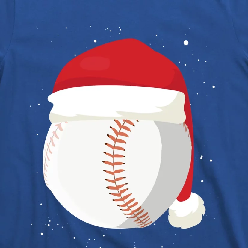 Christmas Baseball Ball Santa Claus Hat Xmas Catcher Pitcher Gift T-Shirt