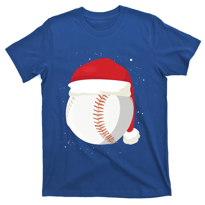 Christmas Baseball Ball Santa Claus Hat Xmas Catcher Pitcher Gift T-Shirt