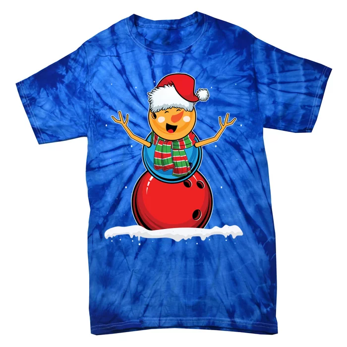 Christmas Bowling Ball Snow Xmas Santa Bowling Lover Cool Gift Tie-Dye T-Shirt