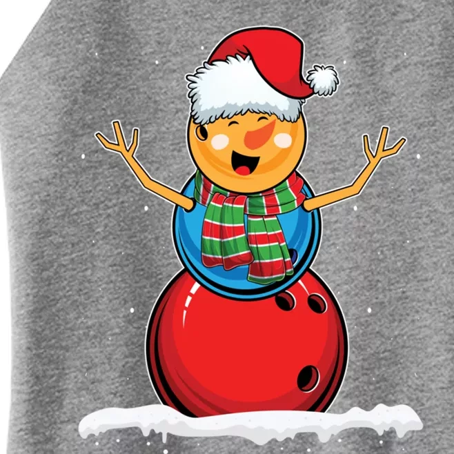 Christmas Bowling Ball Snow Xmas Santa Bowling Lover Cool Gift Women’s Perfect Tri Rocker Tank