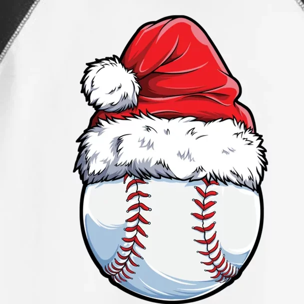 Christmas Baseball Ball Santa Hat Xmas Catcher Pitcher Cute Gift Toddler Fine Jersey T-Shirt