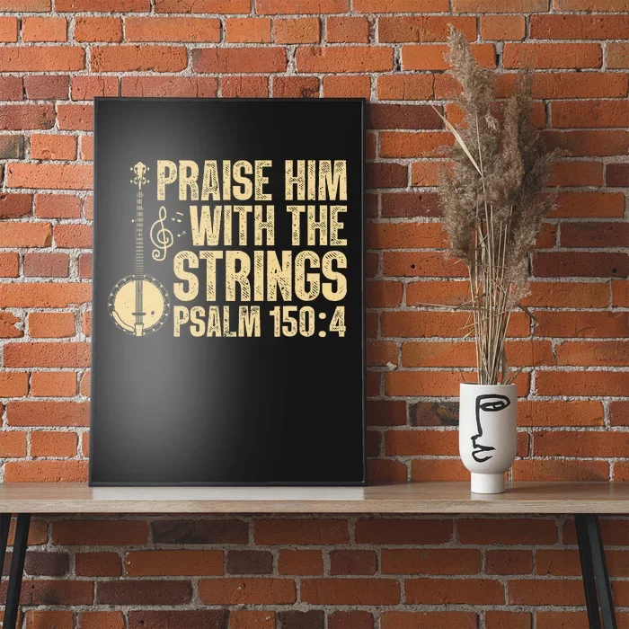 Cool Banjo Bluegrass Music Art Worship Leader Poster