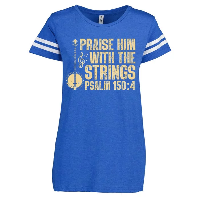 Cool Banjo Bluegrass Music Art Worship Leader Enza Ladies Jersey Football T-Shirt