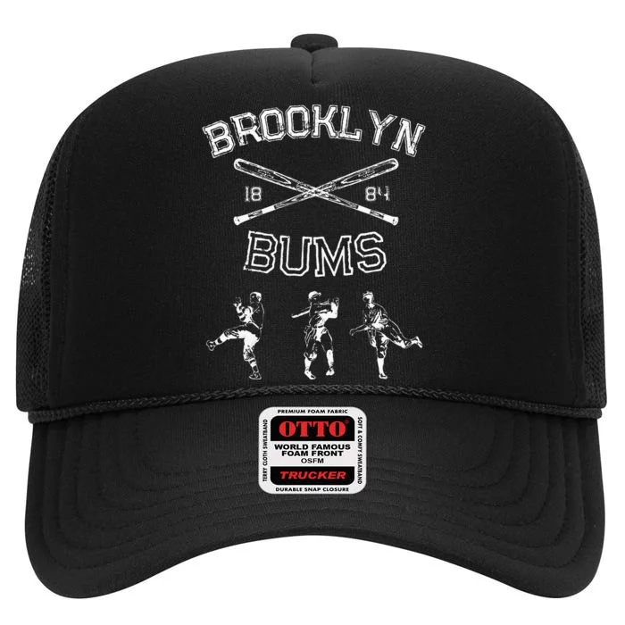 Classic Brooklyn Bums New York Baseball Fan Retro Vintage High Crown Mesh Trucker Hat