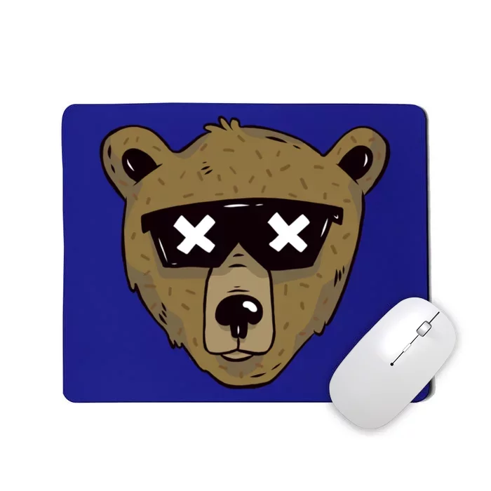 Cool Brown Bear Gift Sunglasses Lover Team Gift Mousepad