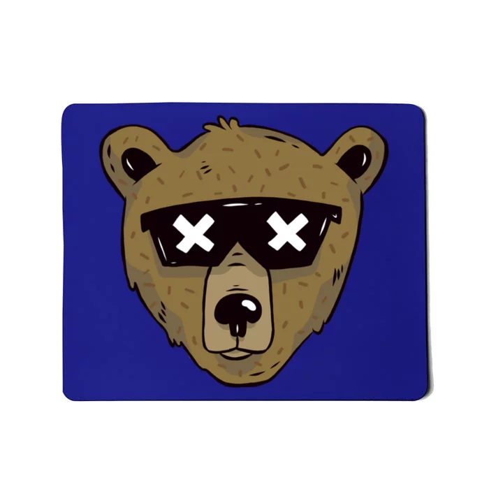 Cool Brown Bear Gift Sunglasses Lover Team Gift Mousepad