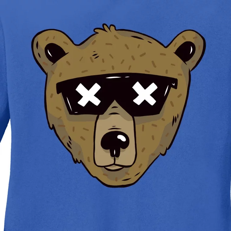 Cool Brown Bear Gift Sunglasses Lover Team Gift Ladies Long Sleeve Shirt