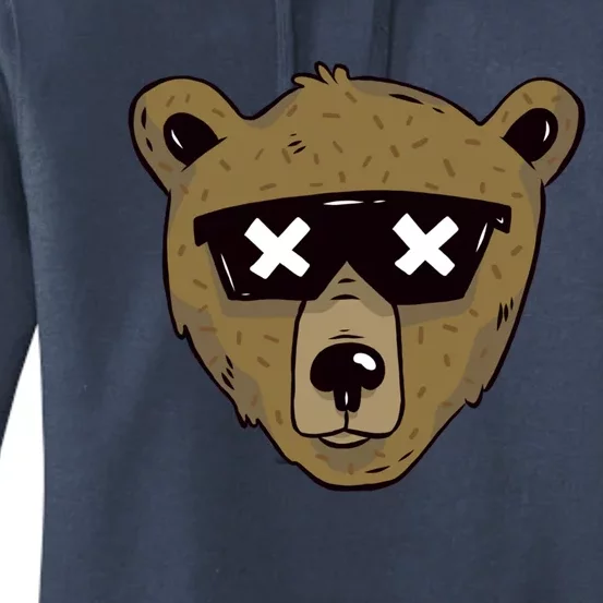 Cool Brown Bear Gift Sunglasses Lover Team Gift Women's Pullover Hoodie