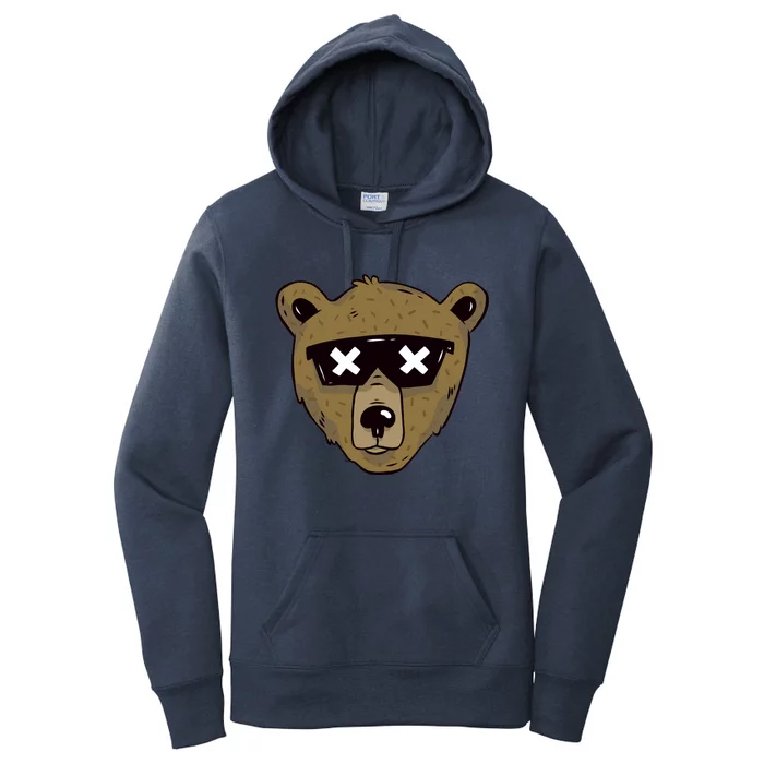 Cool Brown Bear Gift Sunglasses Lover Team Gift Women's Pullover Hoodie