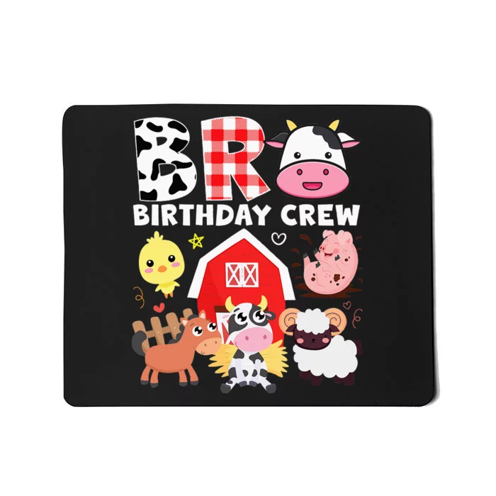 Cow Bro Birthday Crew Farm Theme Animals Kids Birthday Party Mousepad