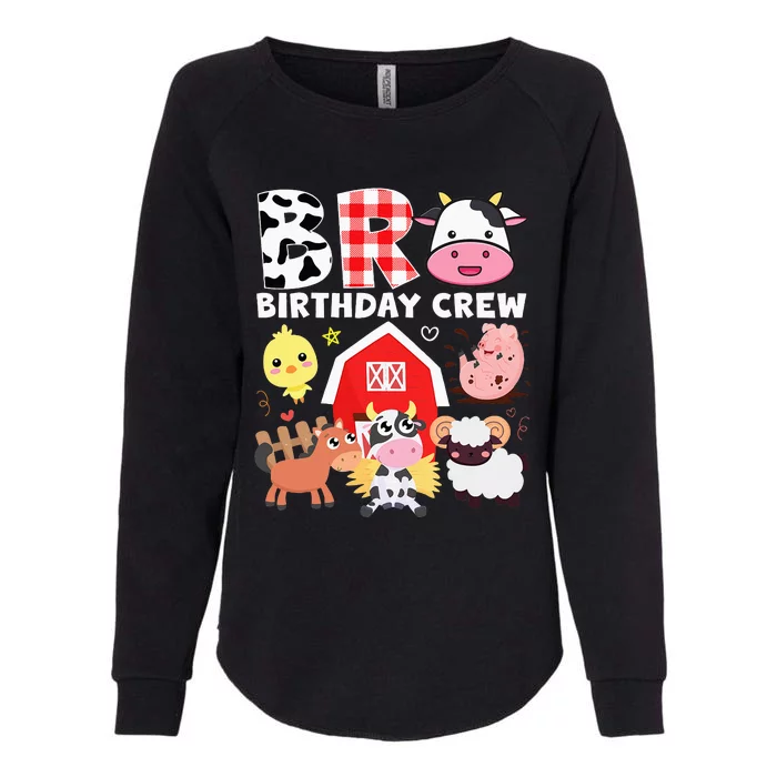 Cow Bro Birthday Crew Farm Theme Animals Kids Birthday Party Womens California Wash Sweatshirt