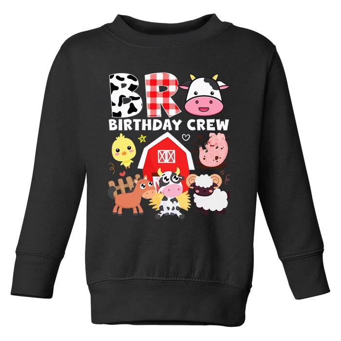 Cow Bro Birthday Crew Farm Theme Animals Kids Birthday Party Toddler Sweatshirt