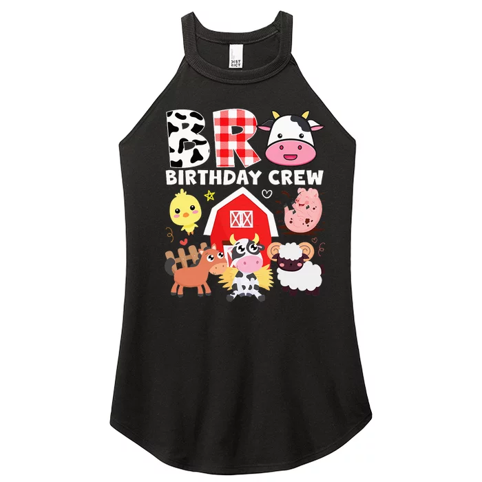 Cow Bro Birthday Crew Farm Theme Animals Kids Birthday Party Women’s Perfect Tri Rocker Tank