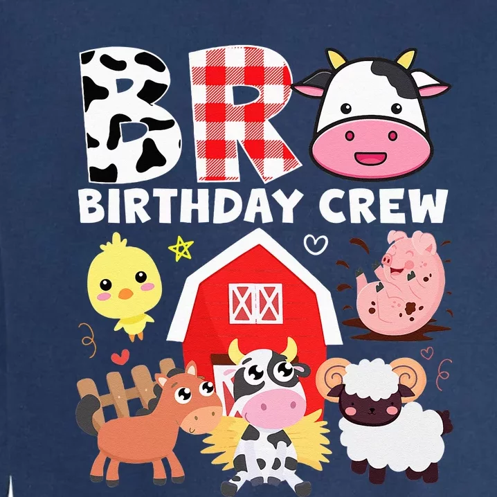 Cow Bro Birthday Crew Farm Theme Animals Kids Birthday Party Garment-Dyed Sweatshirt