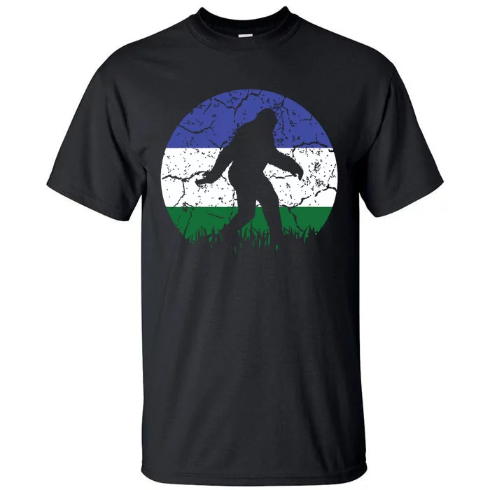 Cascadia Bioregion Bigfoot Flag Independence Vintage Tall T-Shirt