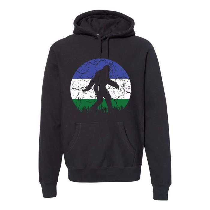 Cascadia Bioregion Bigfoot Flag Independence Vintage Premium Hoodie