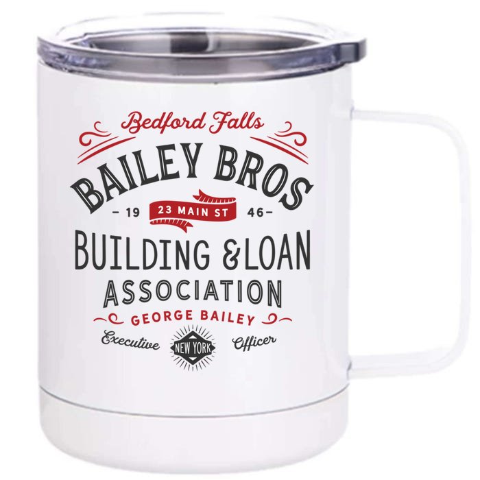 Christmas Bailey Brothers Building And Loan Holiday Classic Meaningful Gift Front & Back 12oz Stainless Steel Tumbler Cup