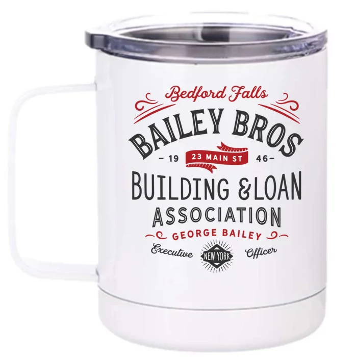 Christmas Bailey Brothers Building And Loan Holiday Classic Meaningful Gift Front & Back 12oz Stainless Steel Tumbler Cup