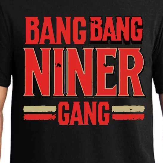 Cool Bang Bang Niner Gang Distress Football Pajama Set