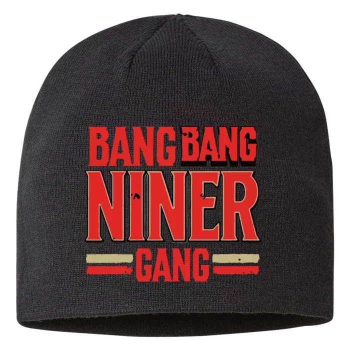 Cool Bang Bang Niner Gang Distress Football 8 1/2in Sustainable Knit Beanie