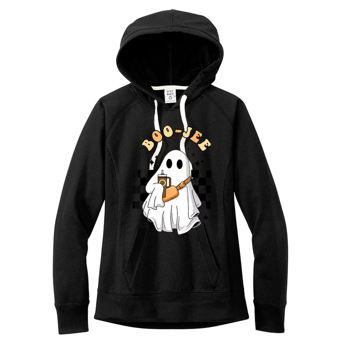 Cute Boujee BooJee Stanley Tumbler Inspired Ghost Halloween Women's Fleece Hoodie