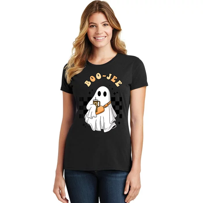 Cute Boujee BooJee Stanley Tumbler Inspired Ghost Halloween Women's T-Shirt