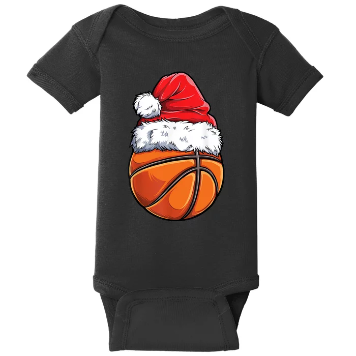 Christmas Basketball Ball Santa Hat Xmas Boys Sport Baby Bodysuit