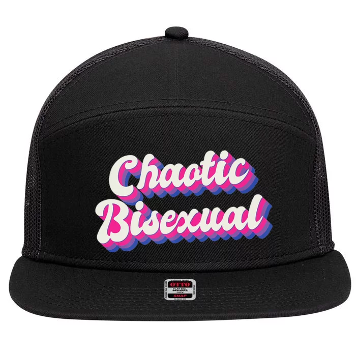 Chaotic Bisexual Bi LGBT Bisexual Pride 7 Panel Mesh Trucker Snapback Hat