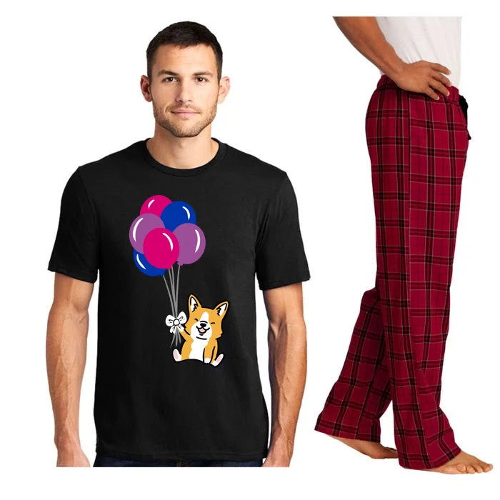 Corgi Balloon Bisexual Pride Gift Pajama Set