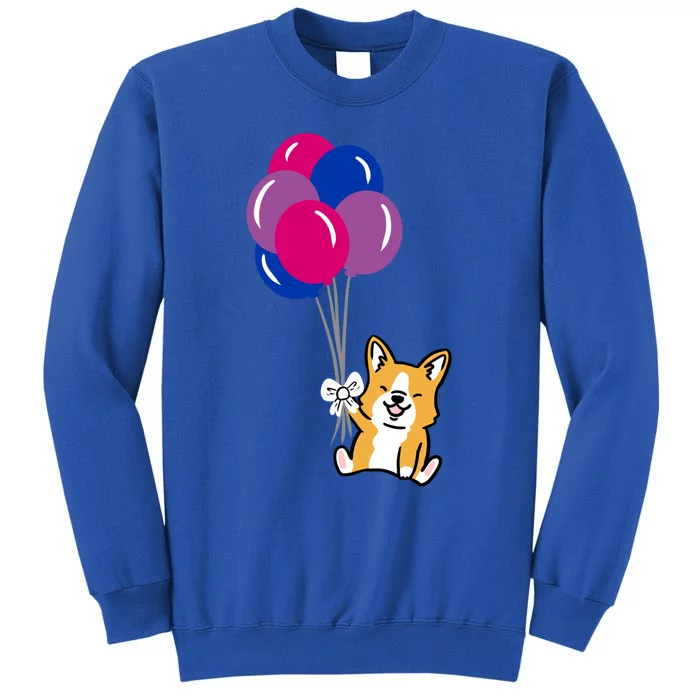 Corgi Balloon Bisexual Pride Gift Tall Sweatshirt