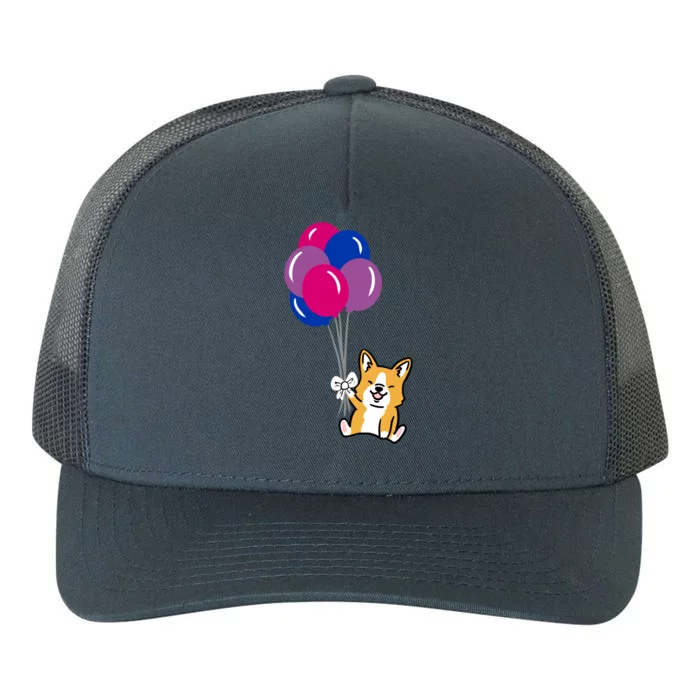 Corgi Balloon Bisexual Pride Gift Yupoong Adult 5-Panel Trucker Hat