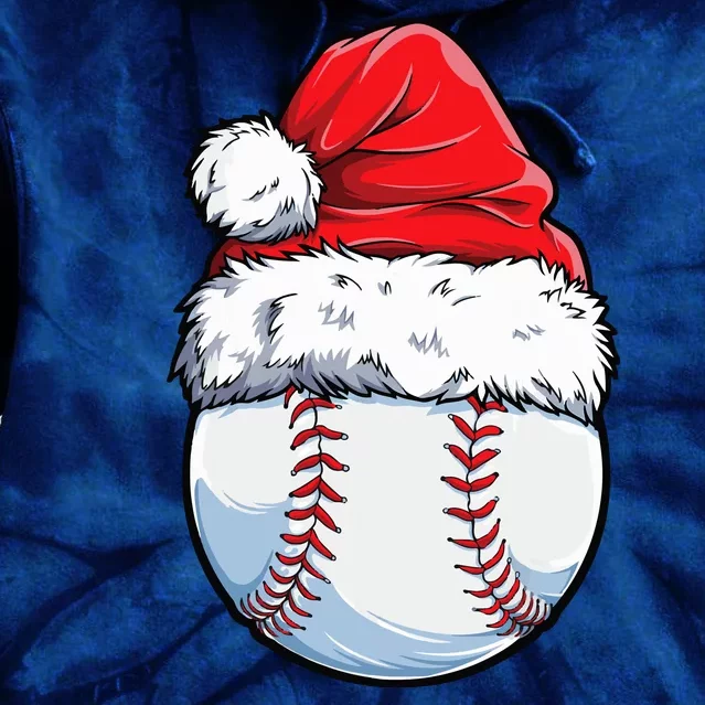 Christmas Baseball Ball Santa Hat Xmas Boys Tie Dye Hoodie