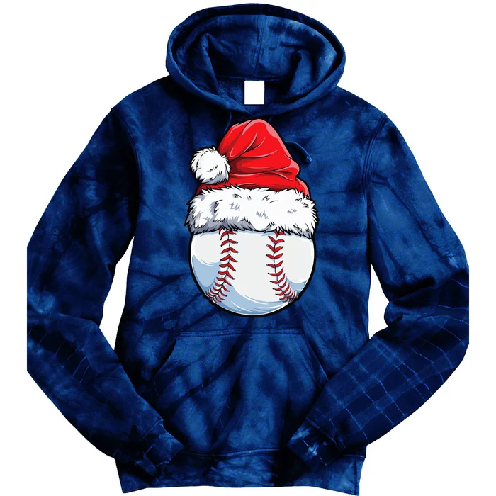 Christmas Baseball Ball Santa Hat Xmas Boys Tie Dye Hoodie